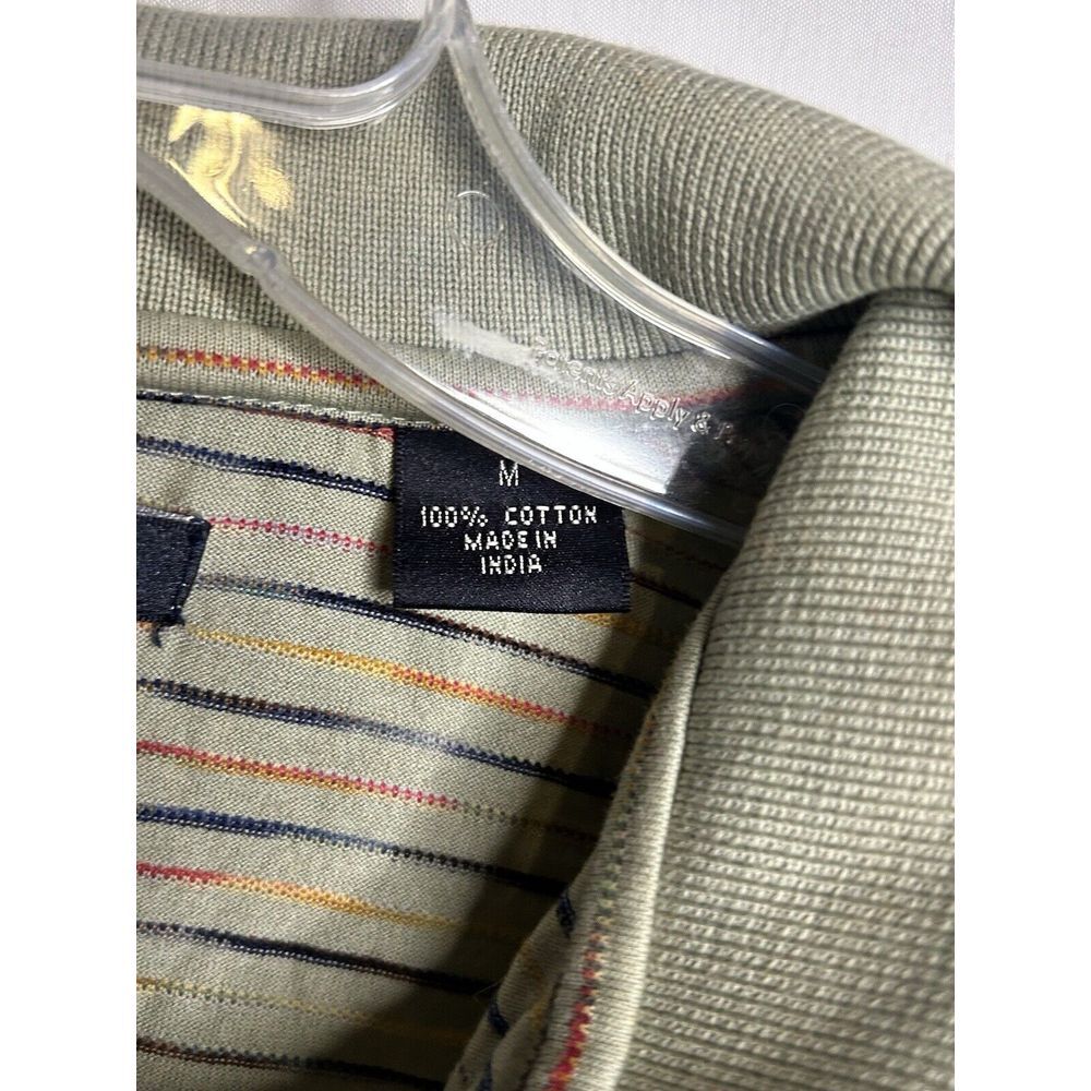 Northern Isles‎ Double Mercerized 1/2 Sleeve Golf Polo Shirt Mens M Tan Stripe - Picture 4 of 5